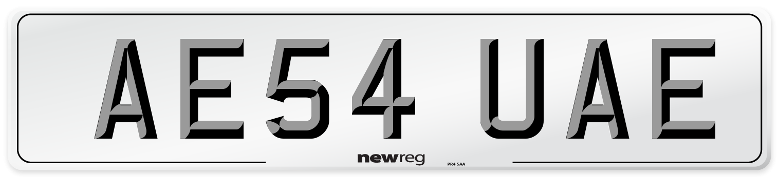 AE54 UAE Number Plate from New Reg